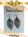 Leaf Drop Earrings Multicolor, teardrop, dangle earrings