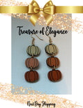 Wooden Pumpkin Earrings
