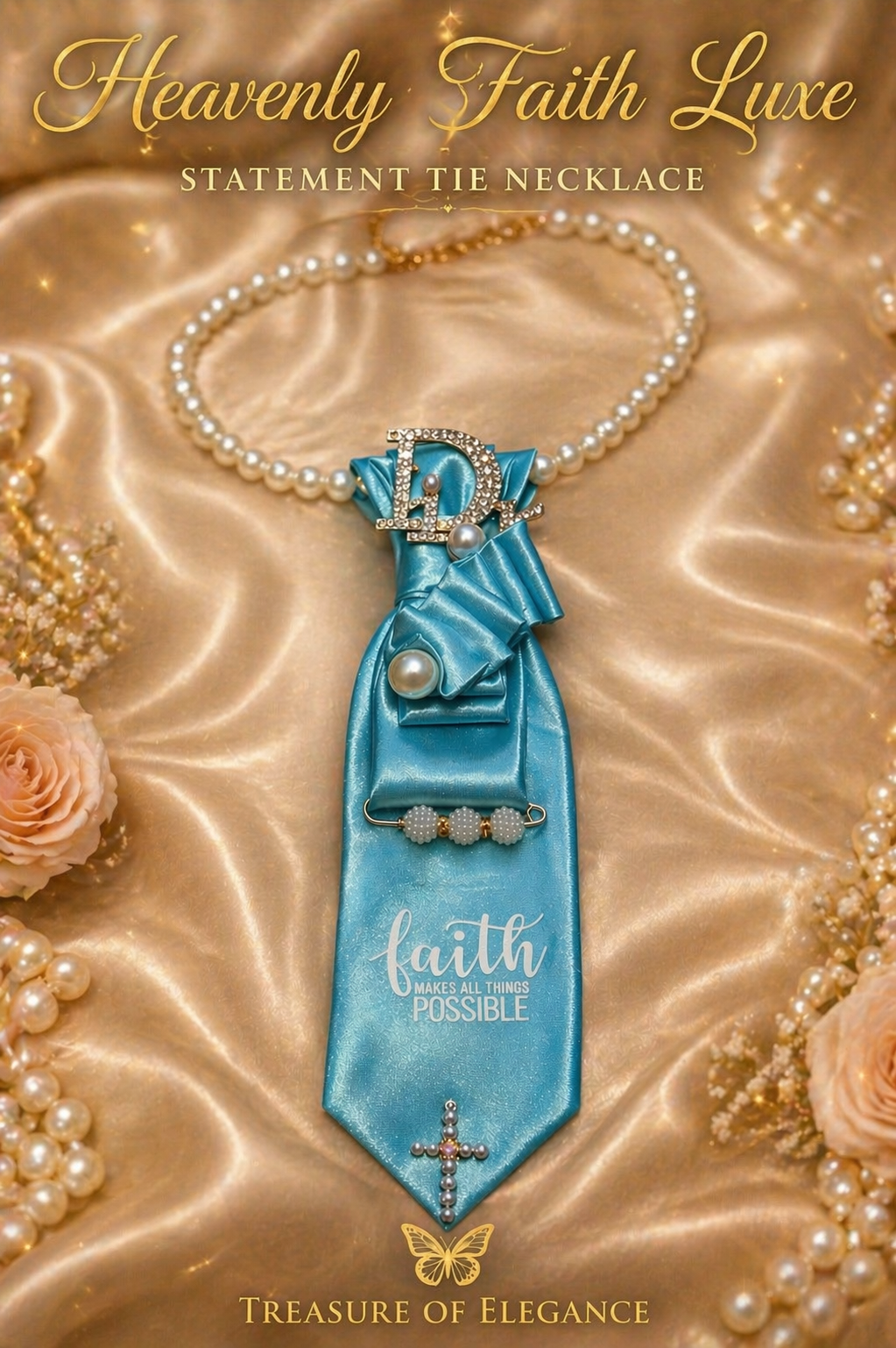 Heavenly Faith Luxe Statement Tie Necklace