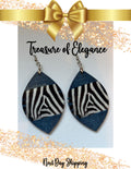 Denim and Zebra Print Earrings