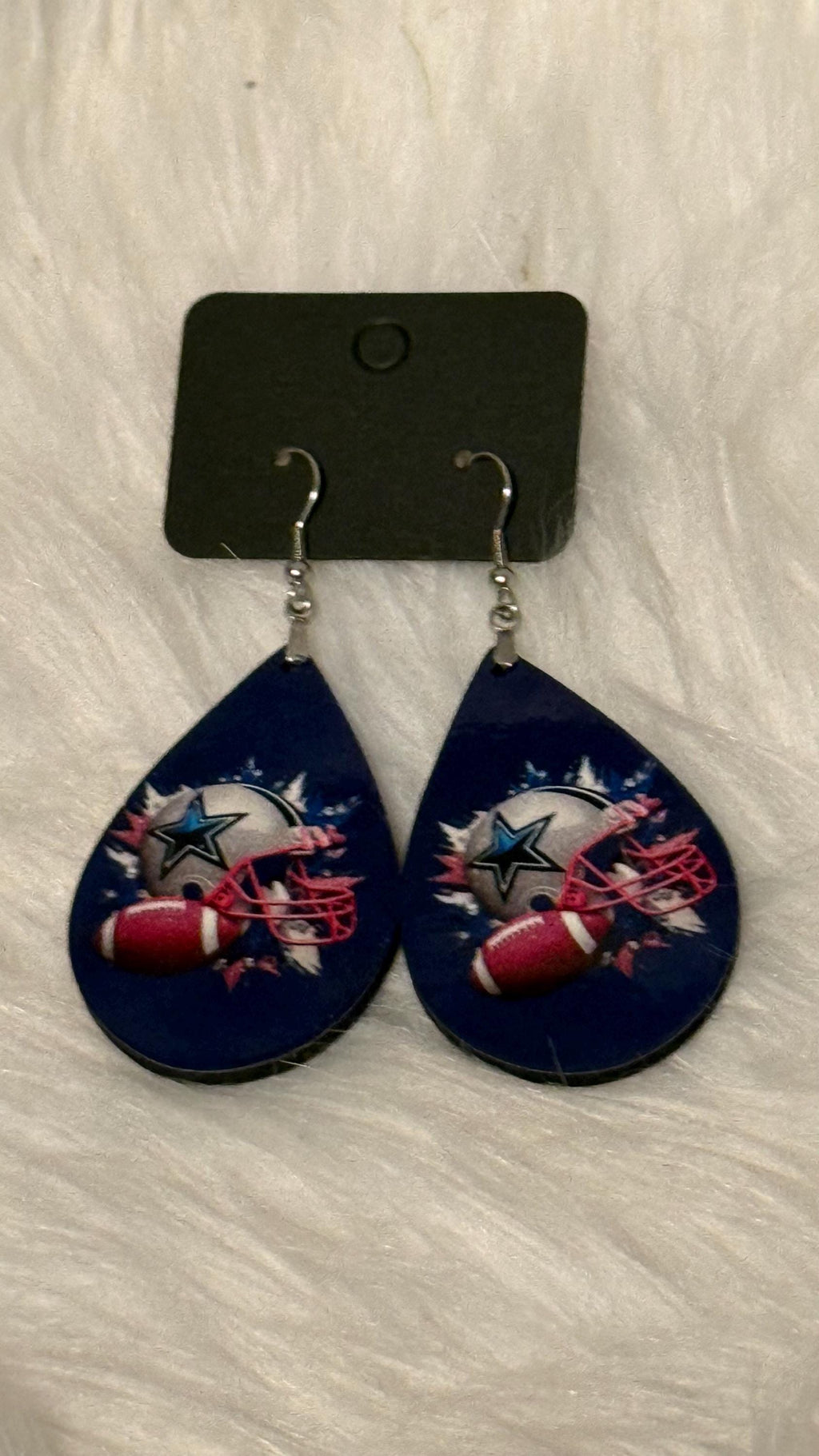 Cowboys Makeup Pouch and Earrings 3pc Set