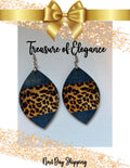 Denim and Cheetah Print Earrings