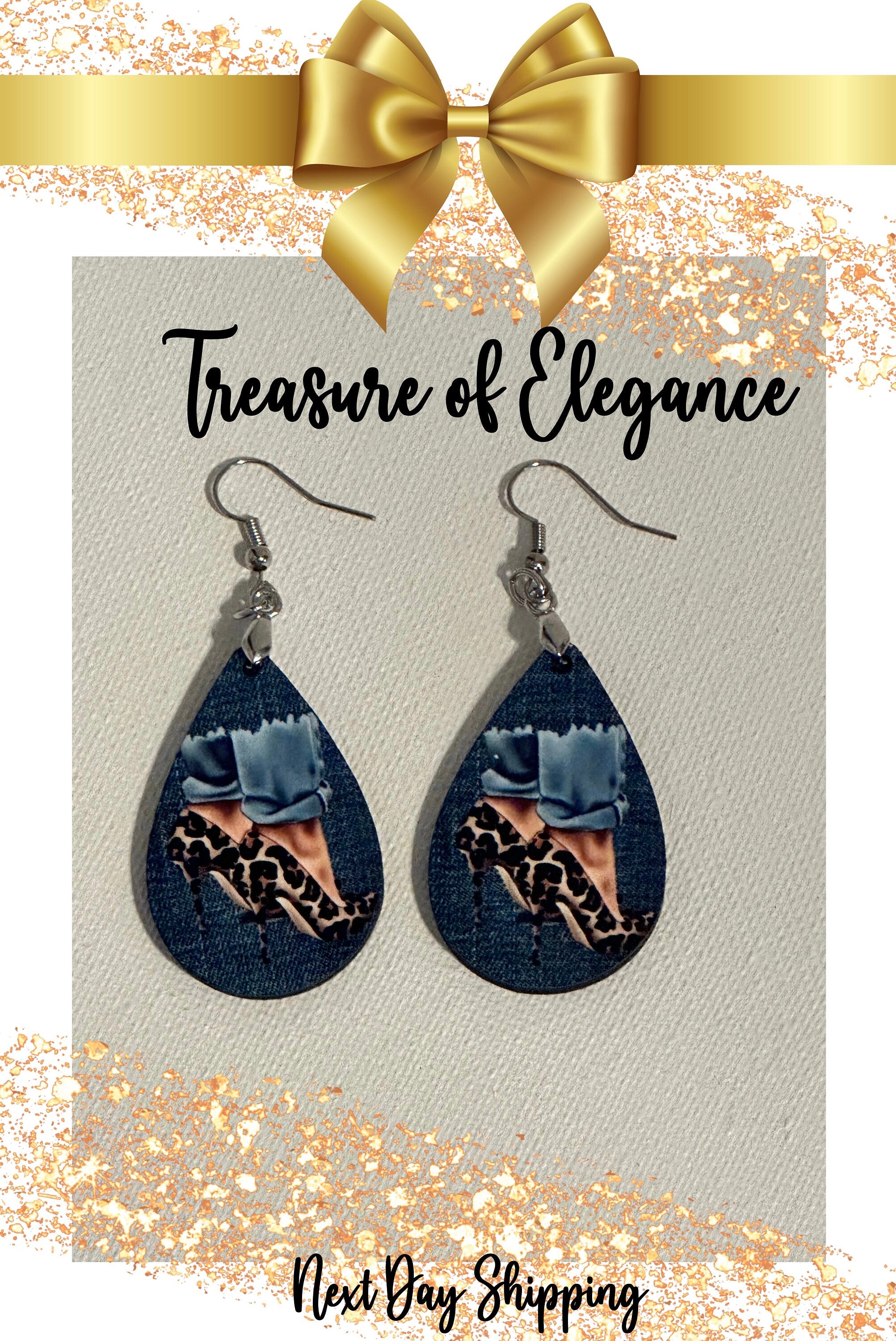 Denim and Heels Earrings