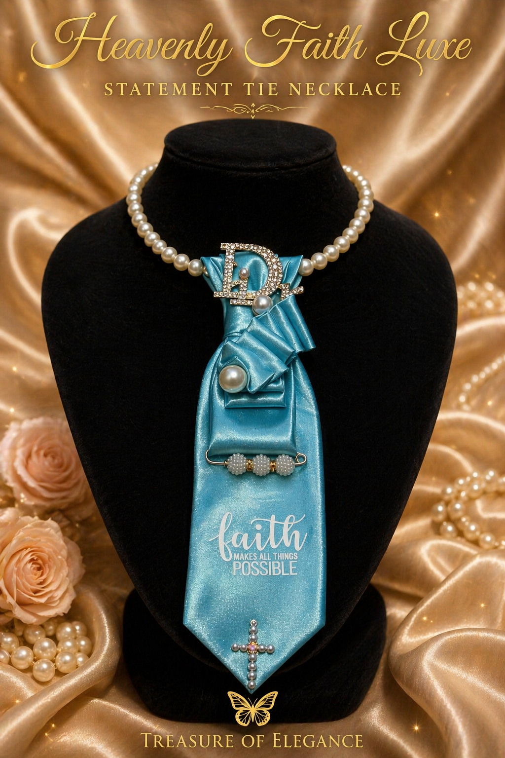 Heavenly Faith Luxe Statement Tie Necklace