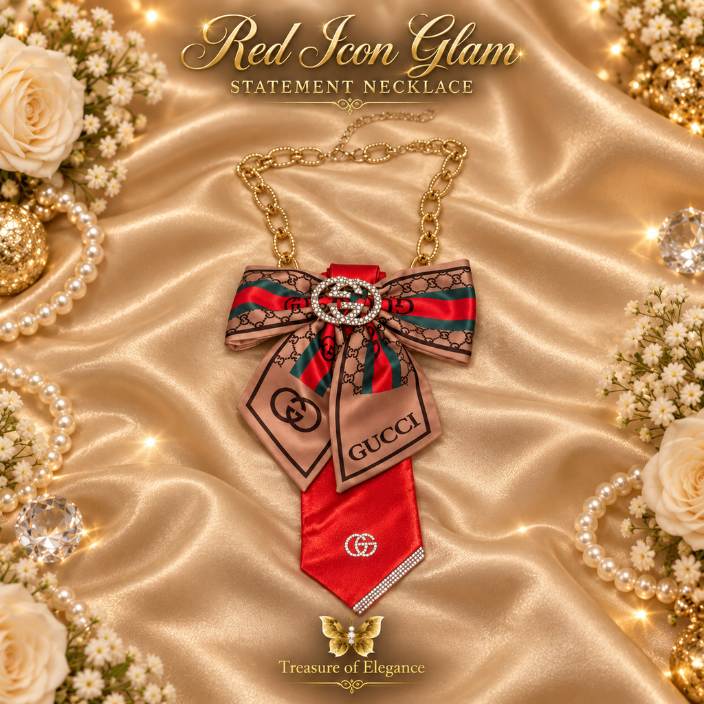 Red Icon Glam Statement Necklace