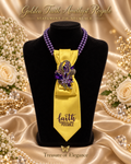 Golden Faith Amethyst Royale Statement Tie Necklace