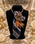 Midnight Mocha Butterfly Royale Statement Tie Necklace