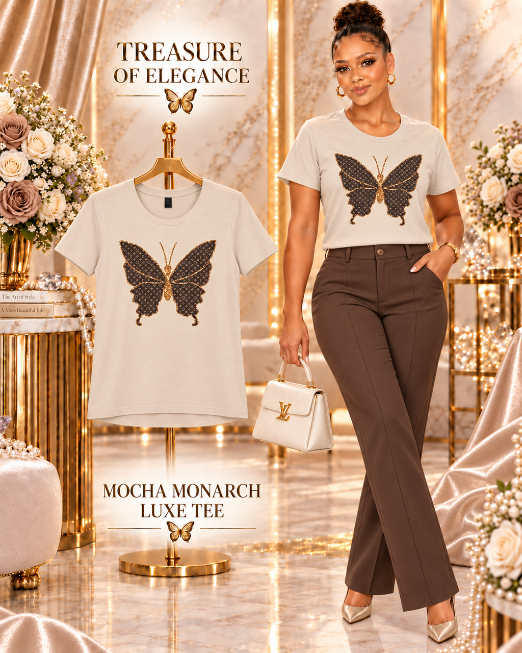Mocha Monarch Luxe Tee