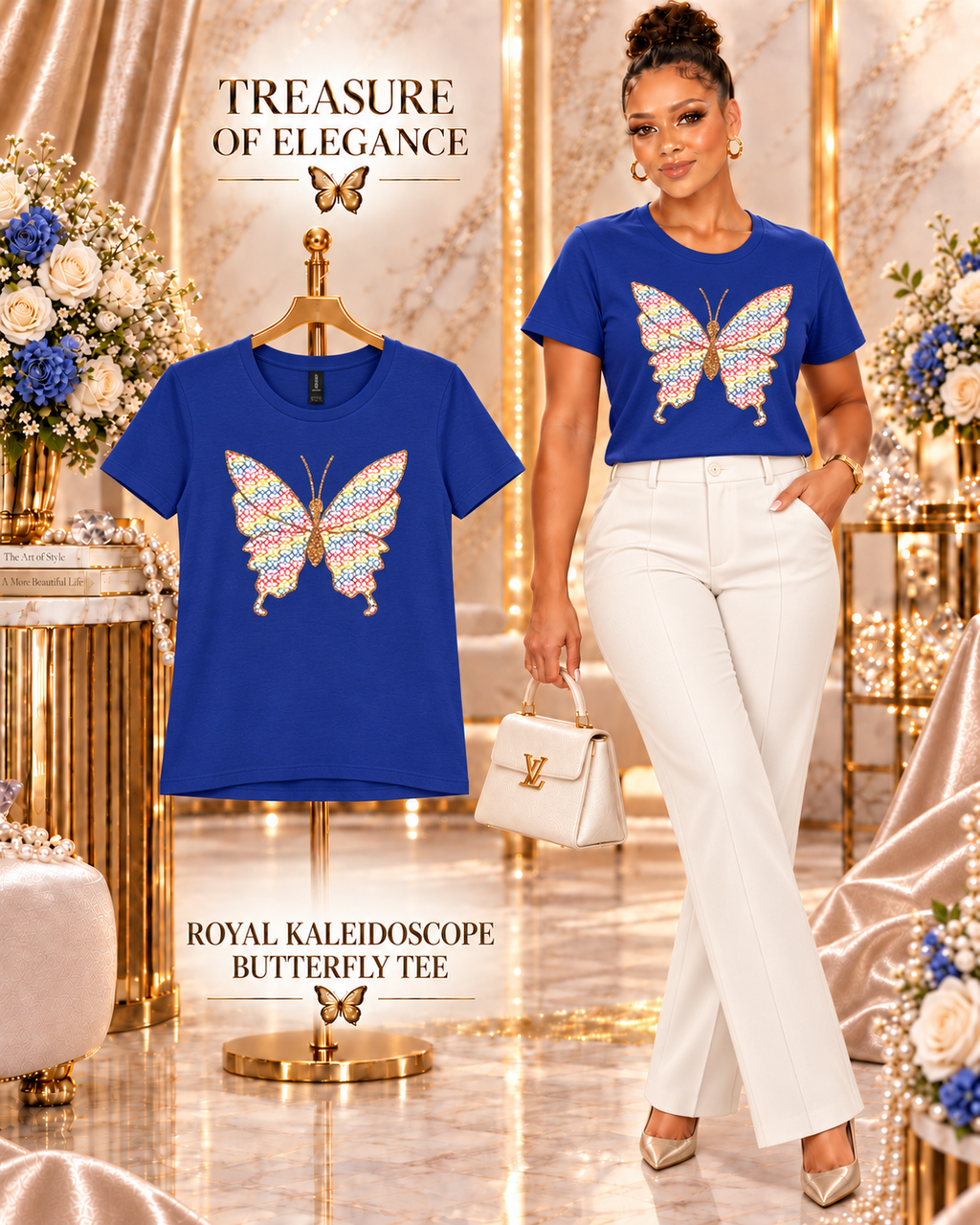 Royal Kaleidoscope Butterfly Tee