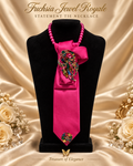 Fuchsia Jewel Royale Statement Tie Necklace