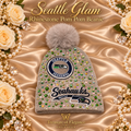 💚 Seattle Glam Rhinestone Pom Beanie 💚