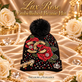 🌹 Luxe Rose Embellished Beanie Hat 🌹