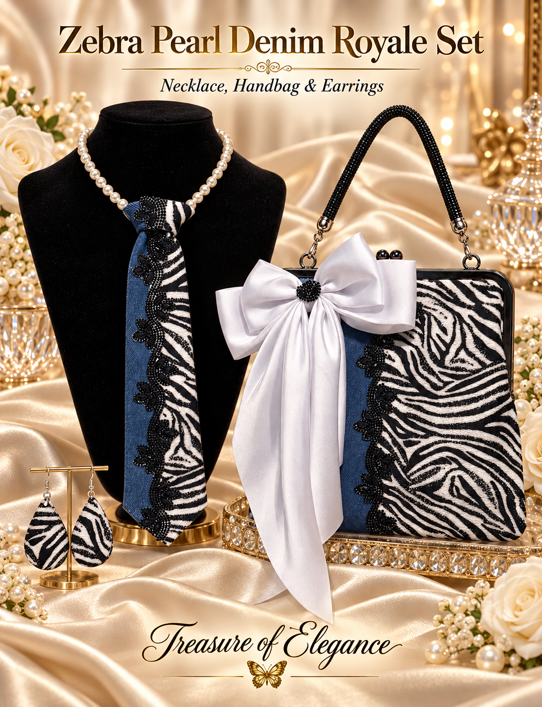 Zebra Pearl Denim Royale Set