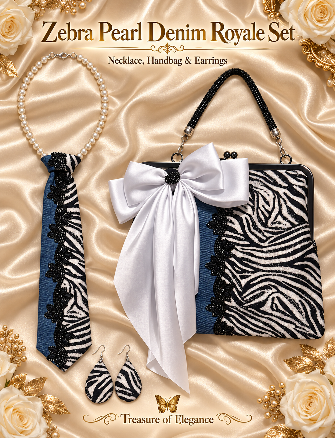 Zebra Pearl Denim Royale Set