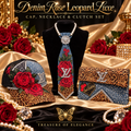 Denim Rose Leopard Luxe Set