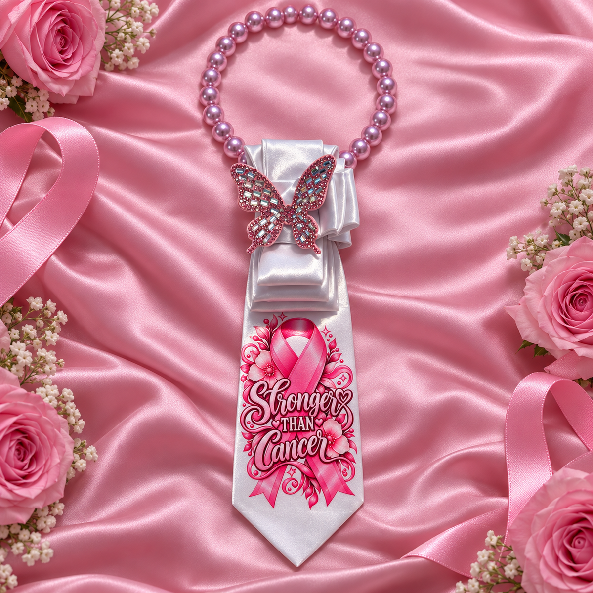 Survivor Butterfly Statement Tie Necklace