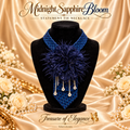 Midnight Sapphire Bloom Statement Tie Necklace
