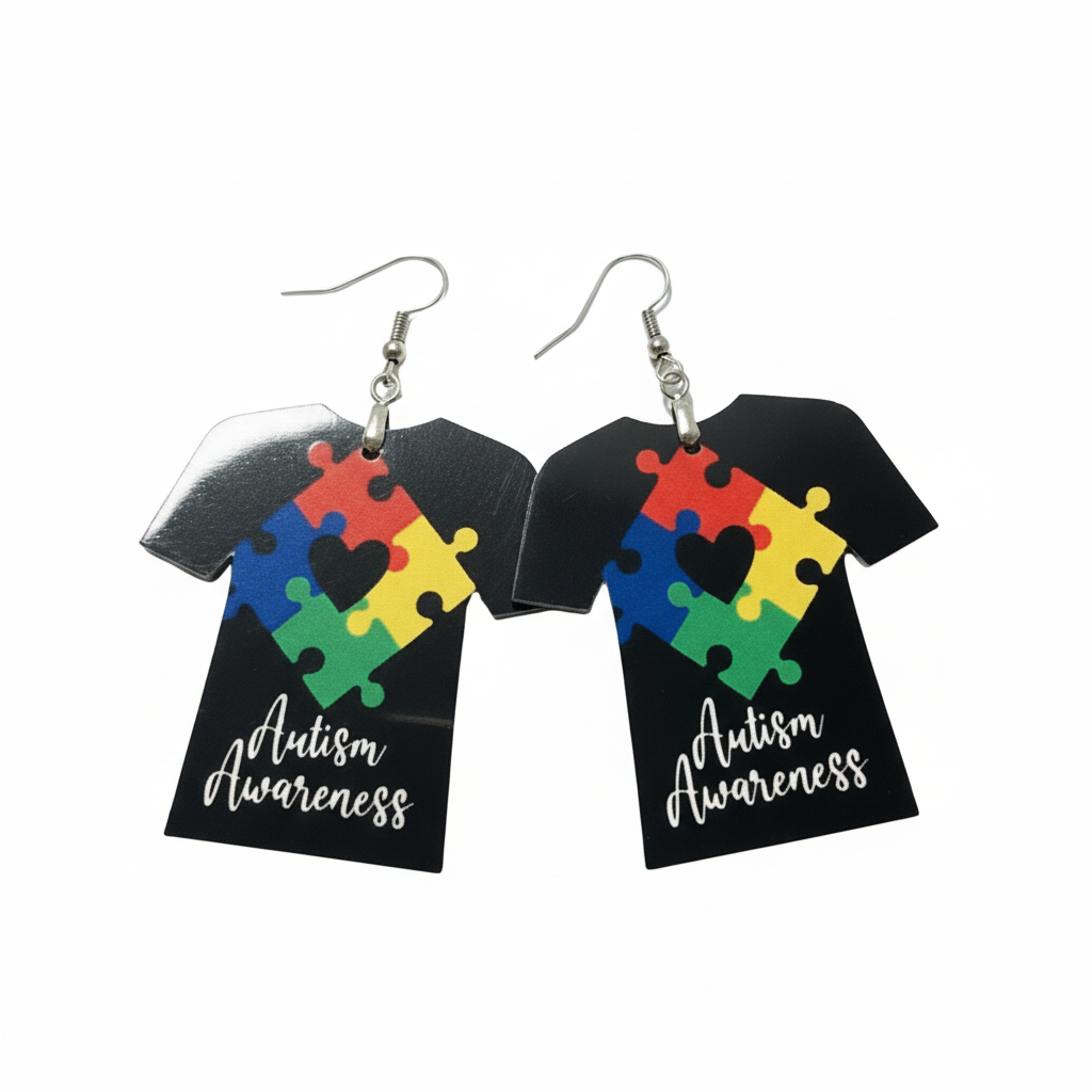 Autism Awareness T-Shirt Earrings
