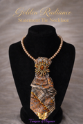 Golden Radiance Statement Tie Necklace