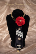 💎 Floral Statement Tie Necklace — Crystal & Pearl Elegance