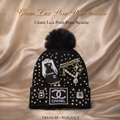 Glam Luxe Rhinestone Pom Beanie – Black Sparkle Edition