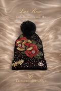 🌹 Luxe Rose Embellished Beanie Hat 🌹