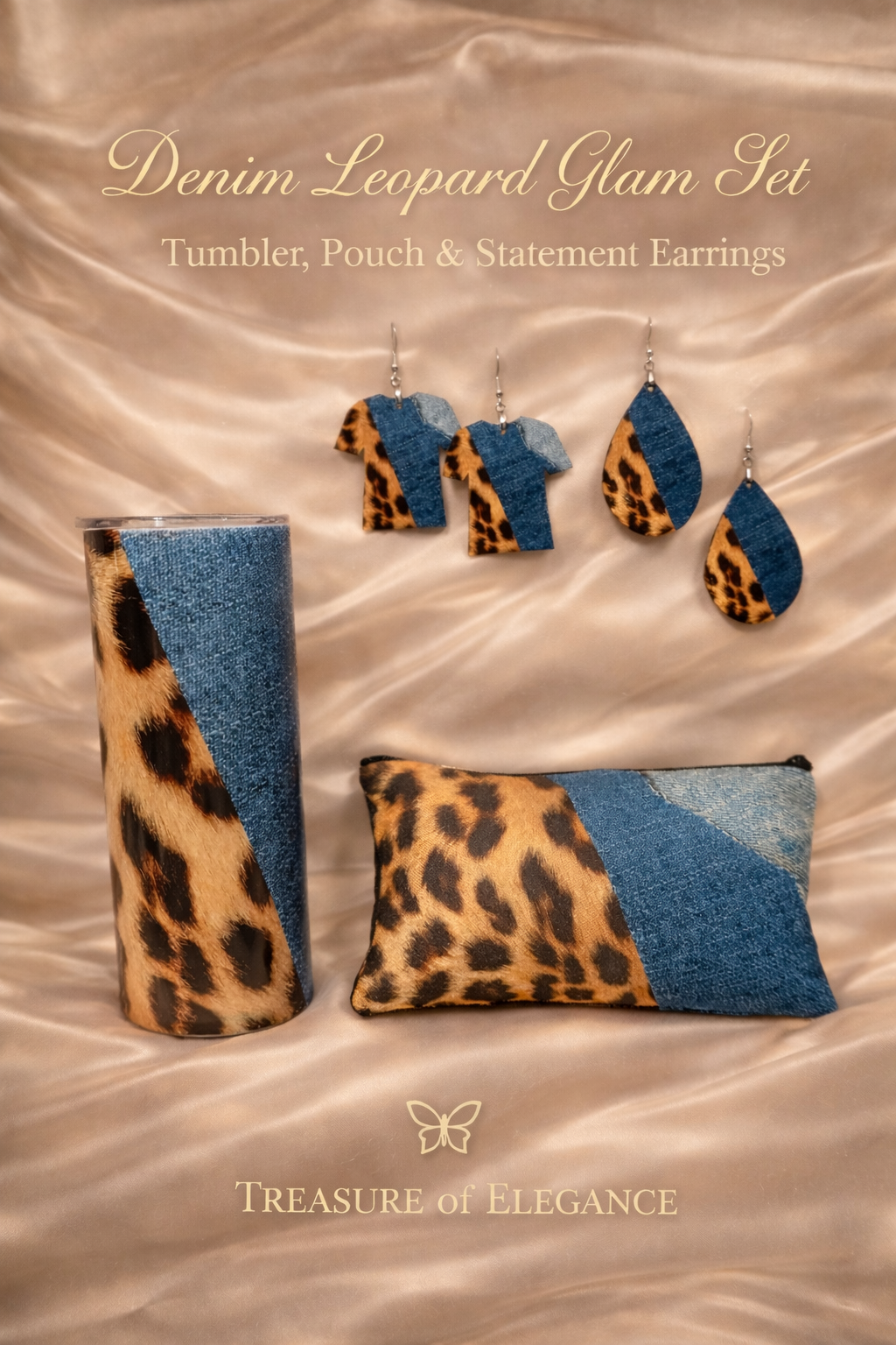 Denim Leopard Glam Set