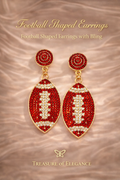 Football Shaped Earrings with Bling