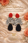 Crimson Safari Glam Earrings