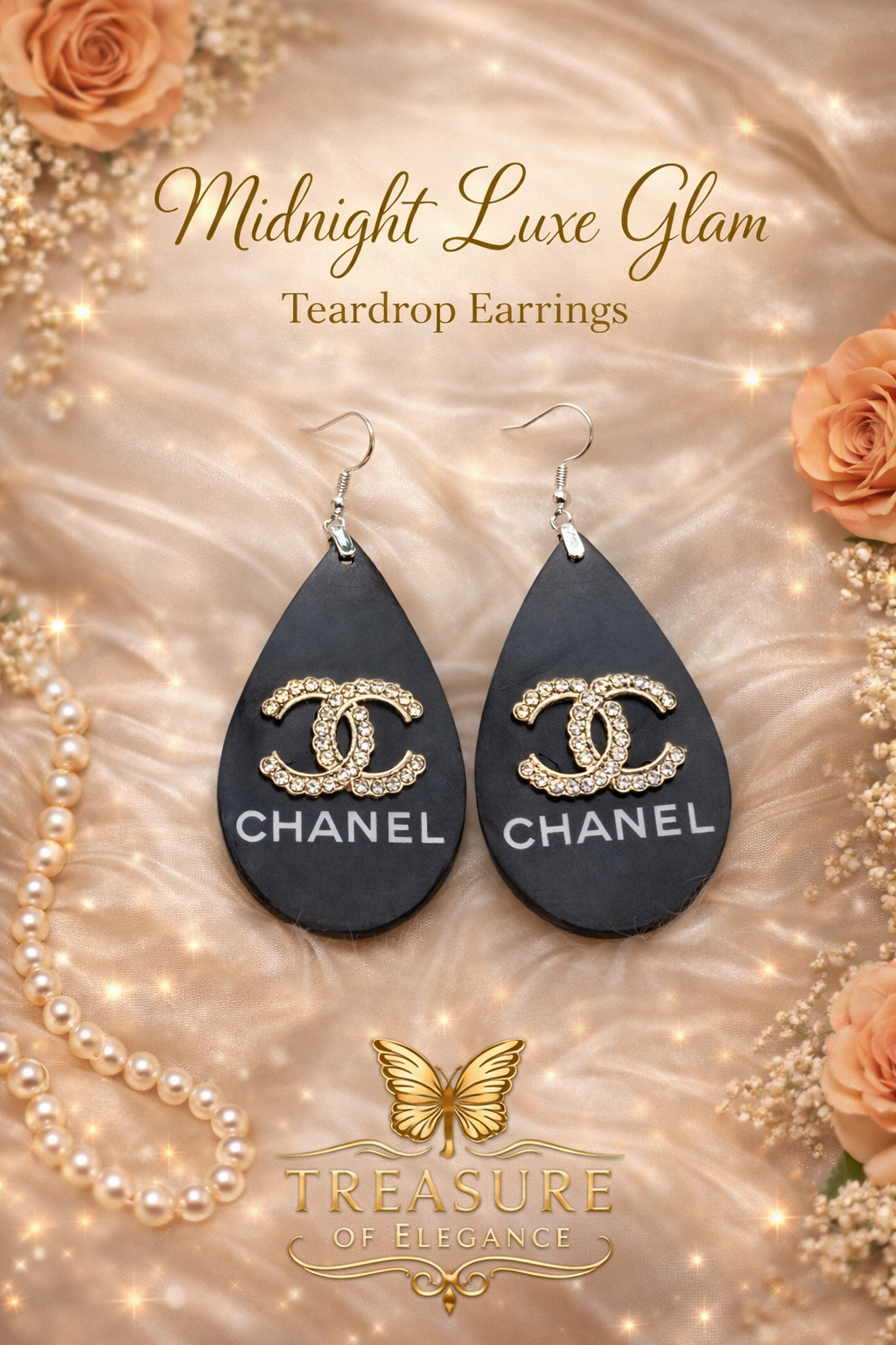 Luxe Monogram Glam Teardrop Earrings
