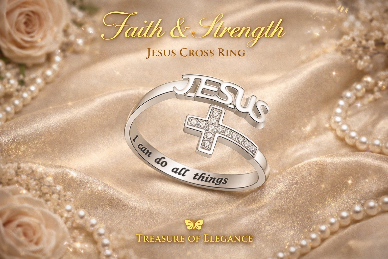I Can Do All Things Jesus Cross Ring