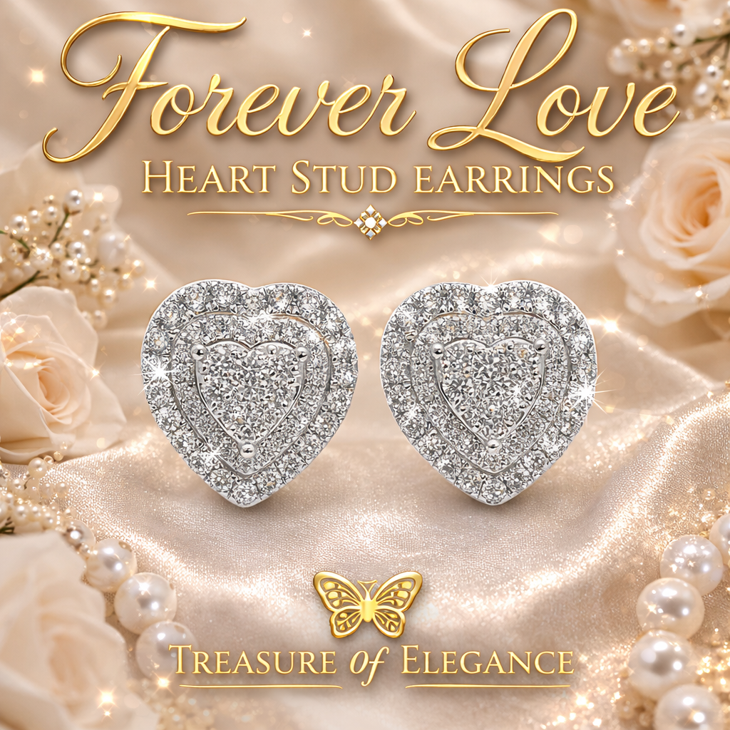 Forever Love Heart Stud Earrings