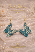 Teal Safari Butterfly Earrings