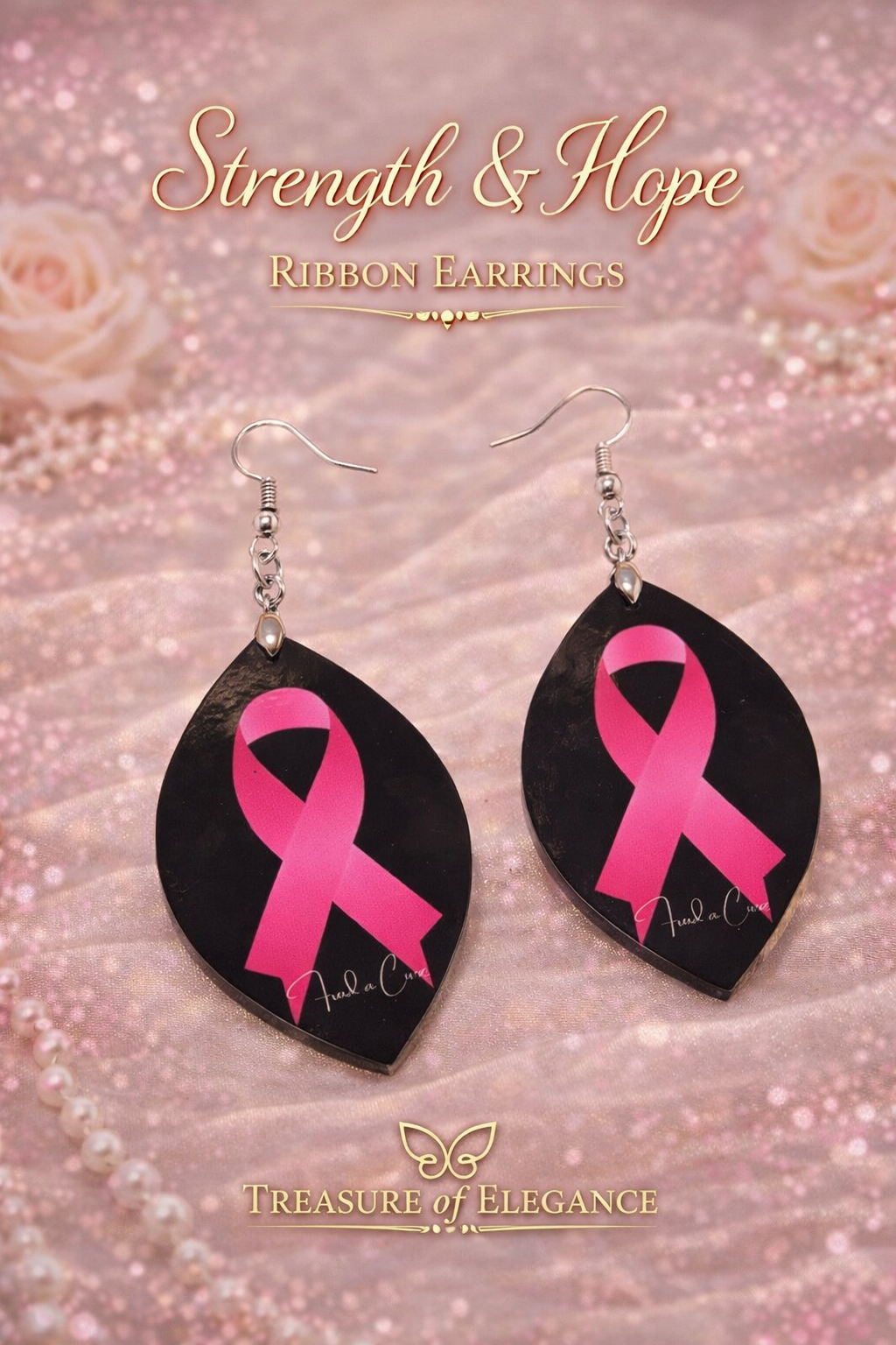 Strength and Hope Breast Cancer Awareness Earrings