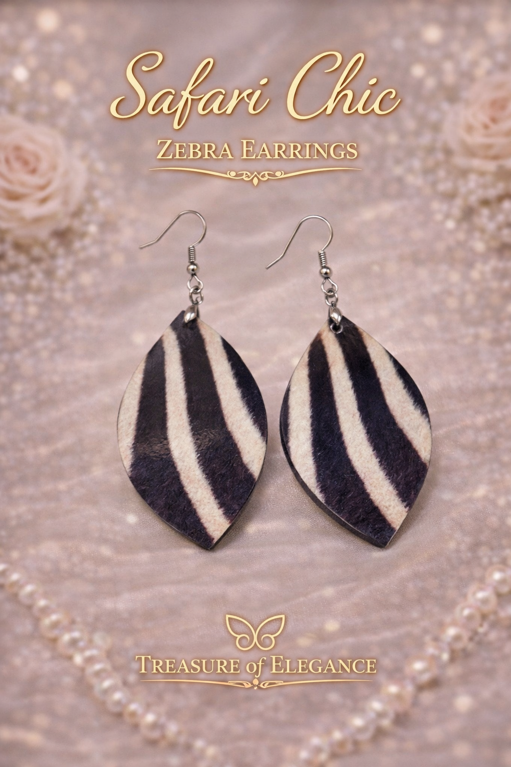 Safari Chic Zebra Earrings
