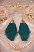 Emerald Elegance Tassel Earrings