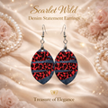 Scarlet Wild Denim Cheetah Statement Earrings
