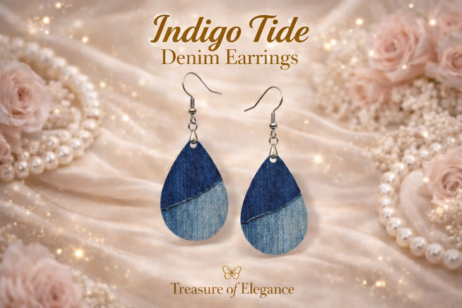 Indigo Tide Denim Earrings