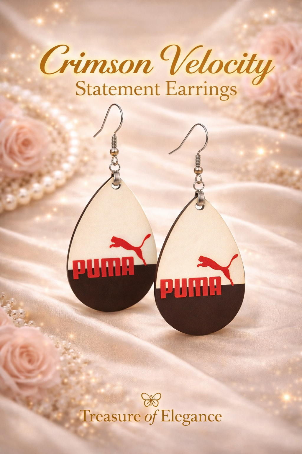 Red Velocity Athletic Earrings