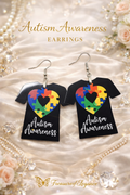 Autism Awareness T-Shirt Earrings