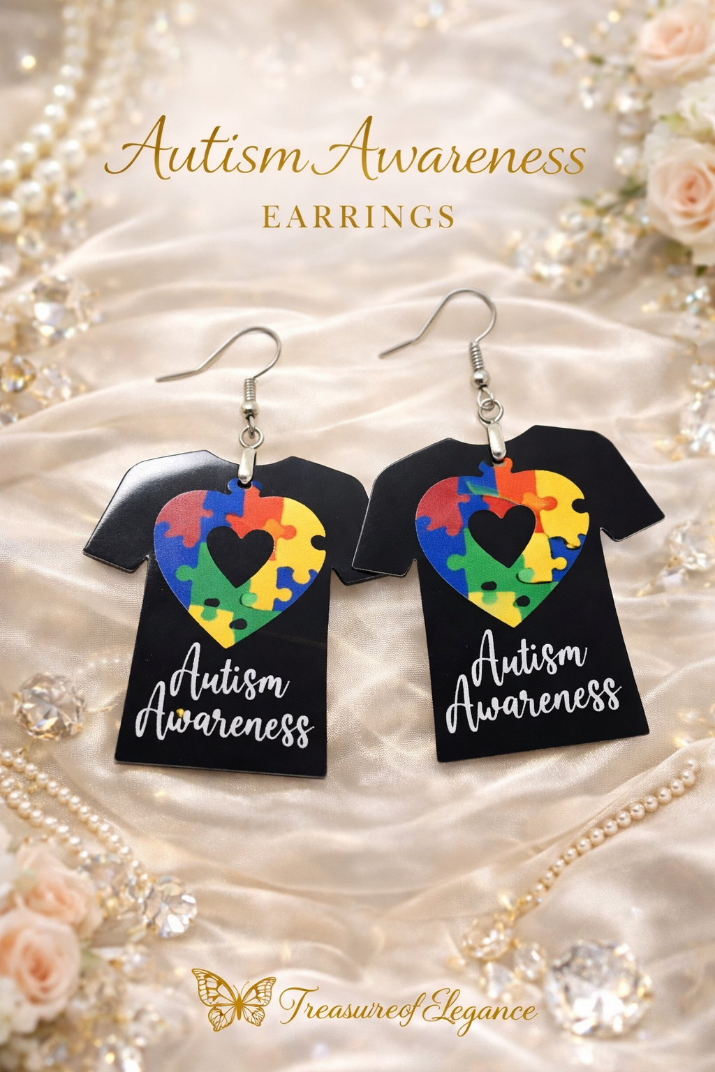 Autism Awareness T-Shirt Earrings