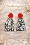 Scarlet Leopard Statement Earrings