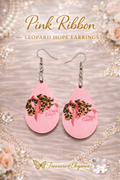 Pink Ribbon Leopard Hope Earrings