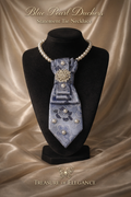 💎 Blue Pearl Duchess Statement Tie Necklace