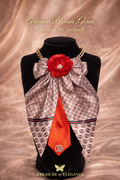 Crimson Bloom Glam Statement Tie Necklace