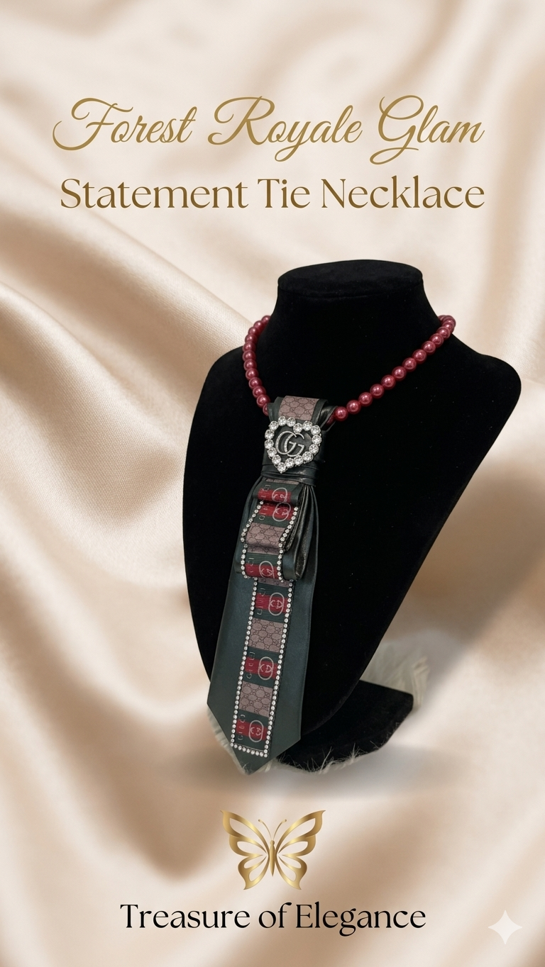 💎 Forest Royale Glam Statement Tie Necklace