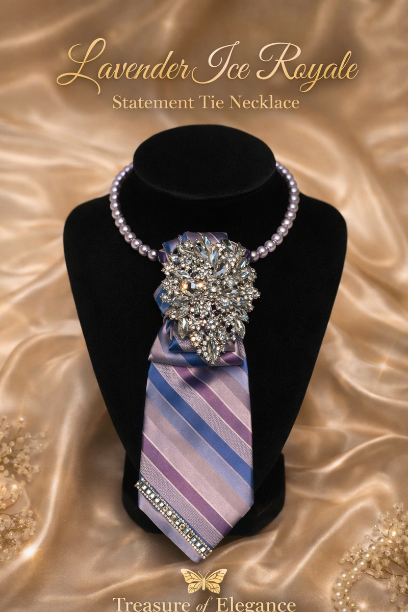 Lavender Ice Royale Statement Tie Necklace