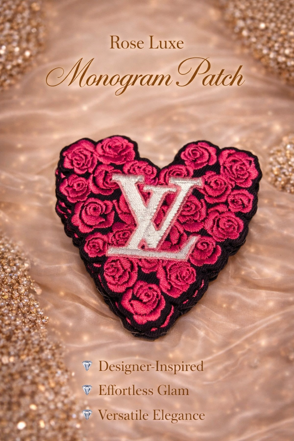 Rose Luxe Monogram Patch