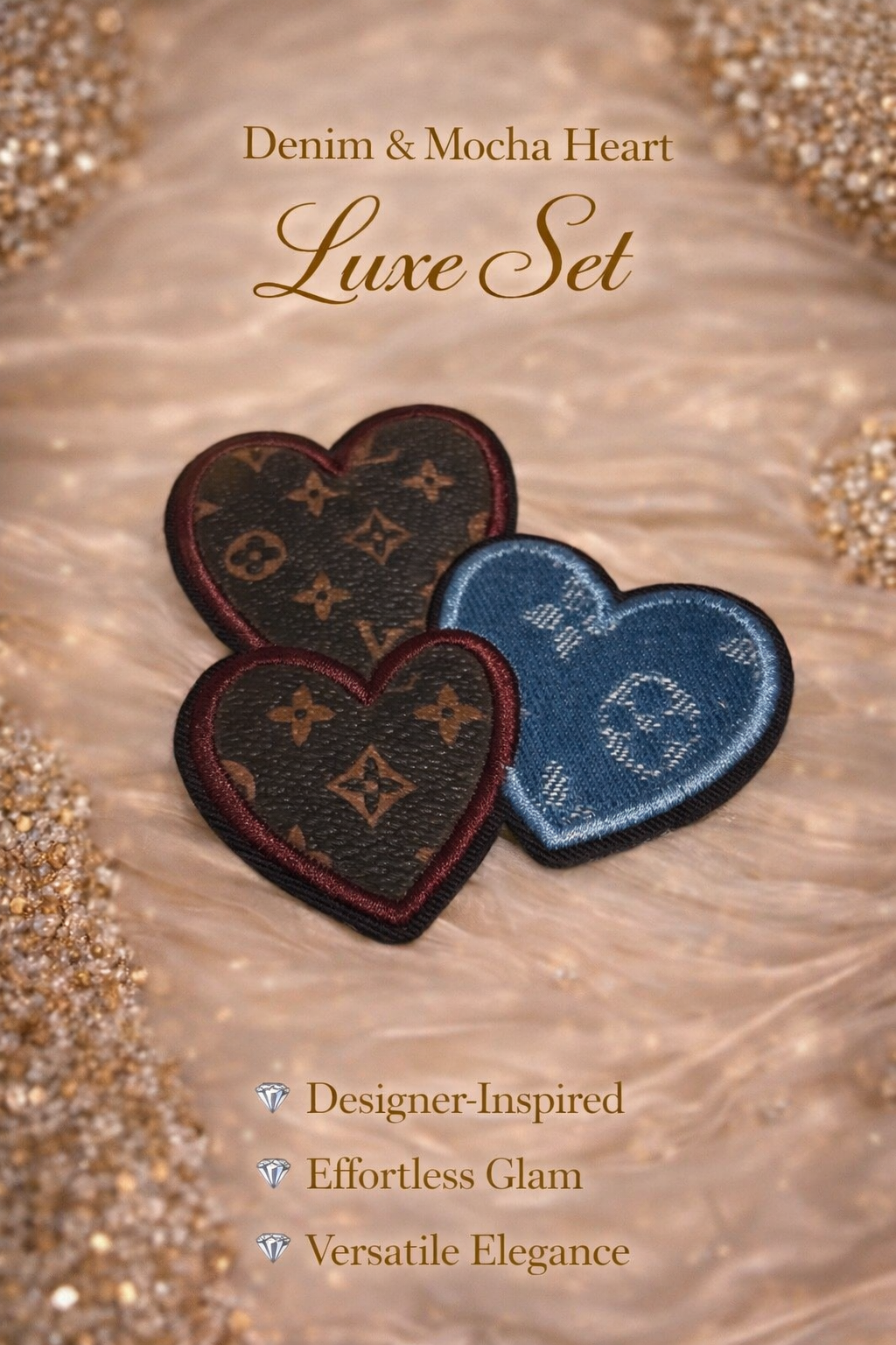 Denim & Mocha Heart Luxe Set