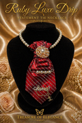 Ruby Luxe Drip Statement Tie Necklace